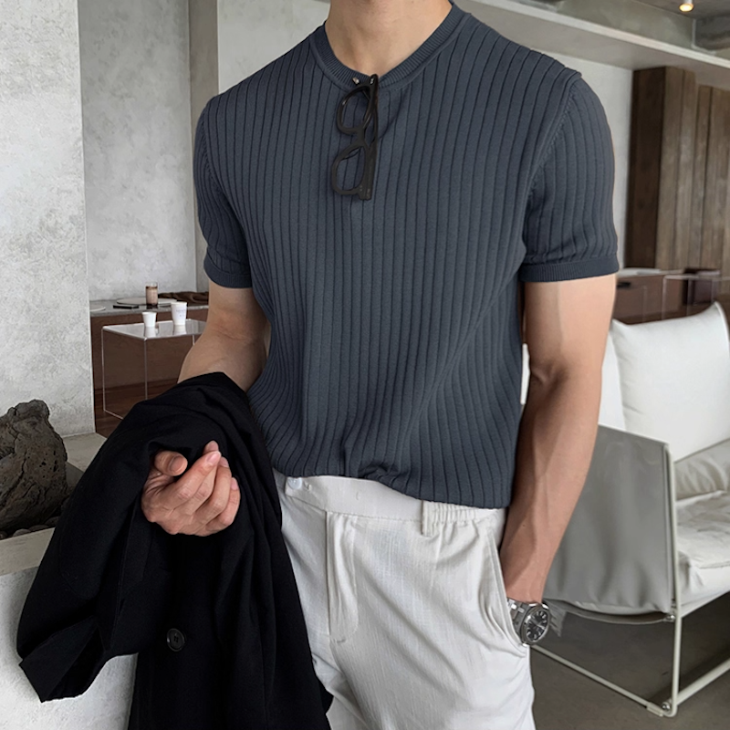 【累計販売数No.1】sleeved knit T-shirt M001