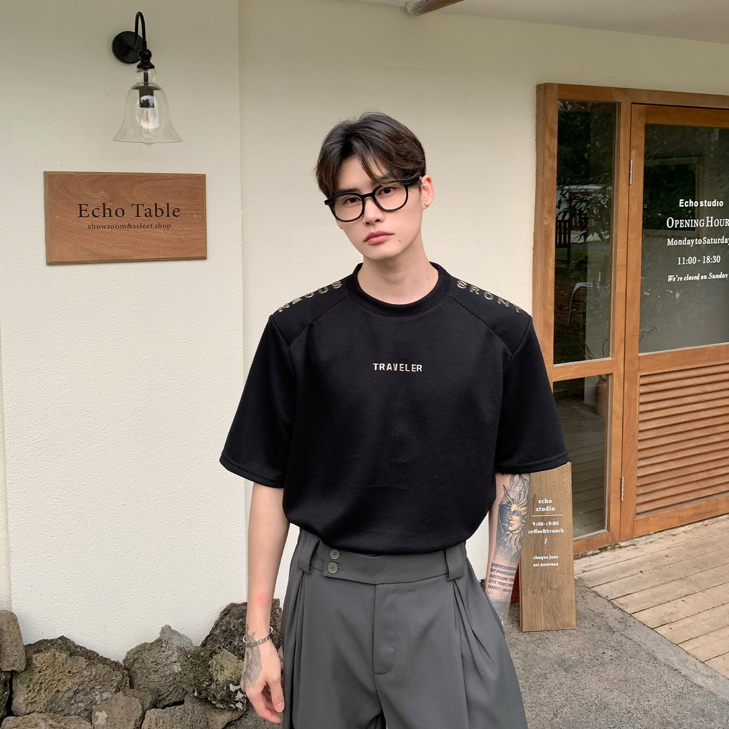 loose round T-shirt M038