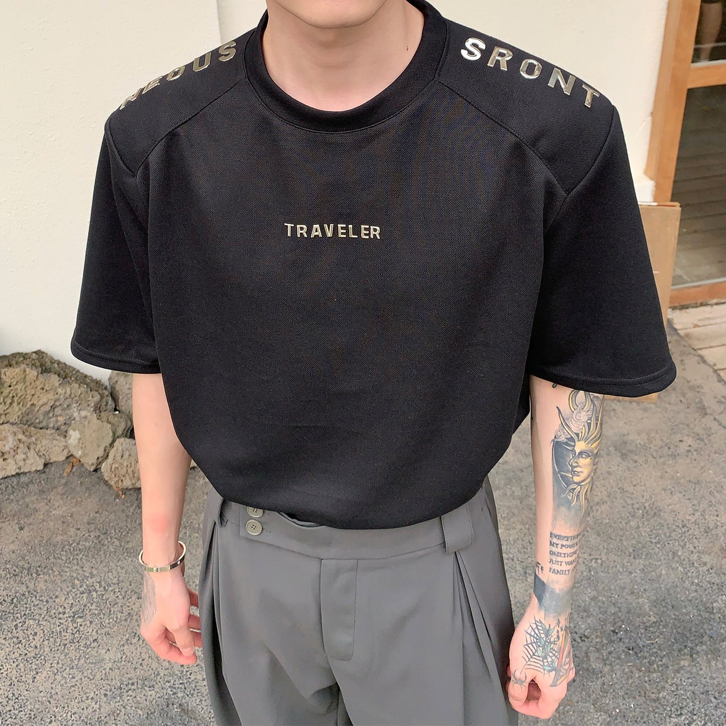 loose round T-shirt M038