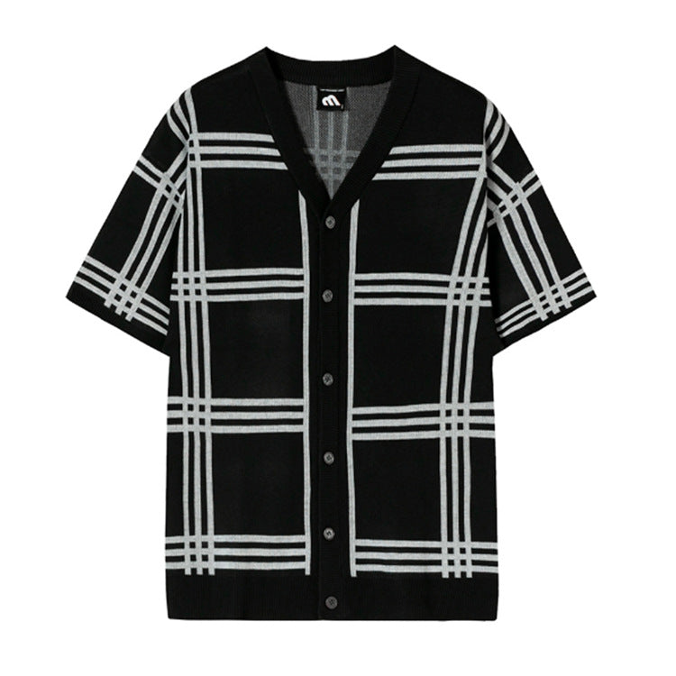 fashioned check cardigan M010