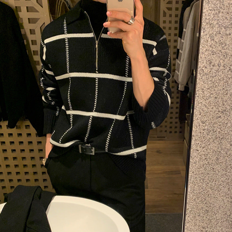 half zip knitwear M003