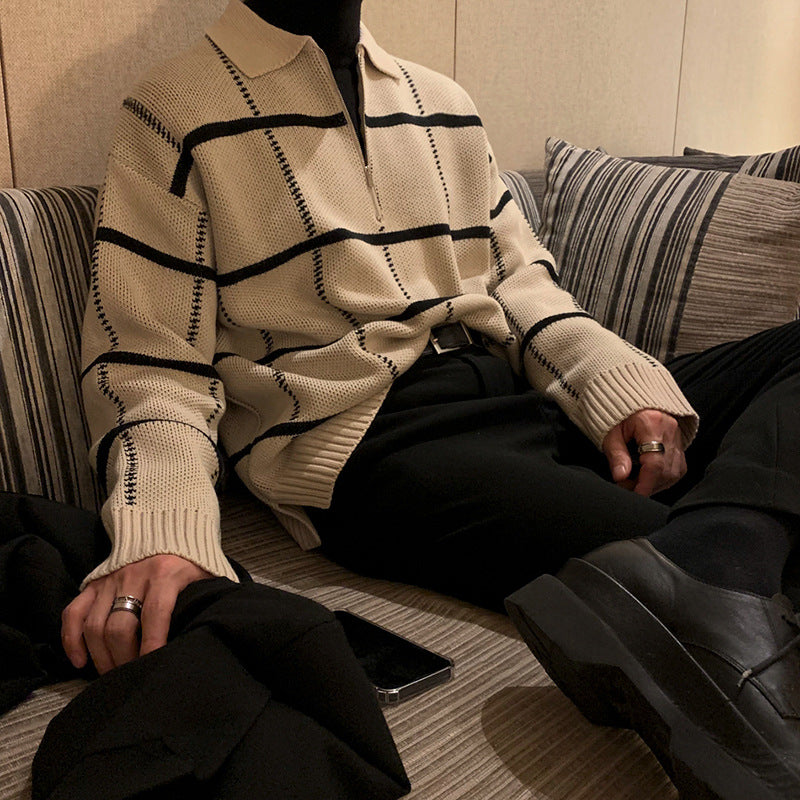 half zip knitwear M003
