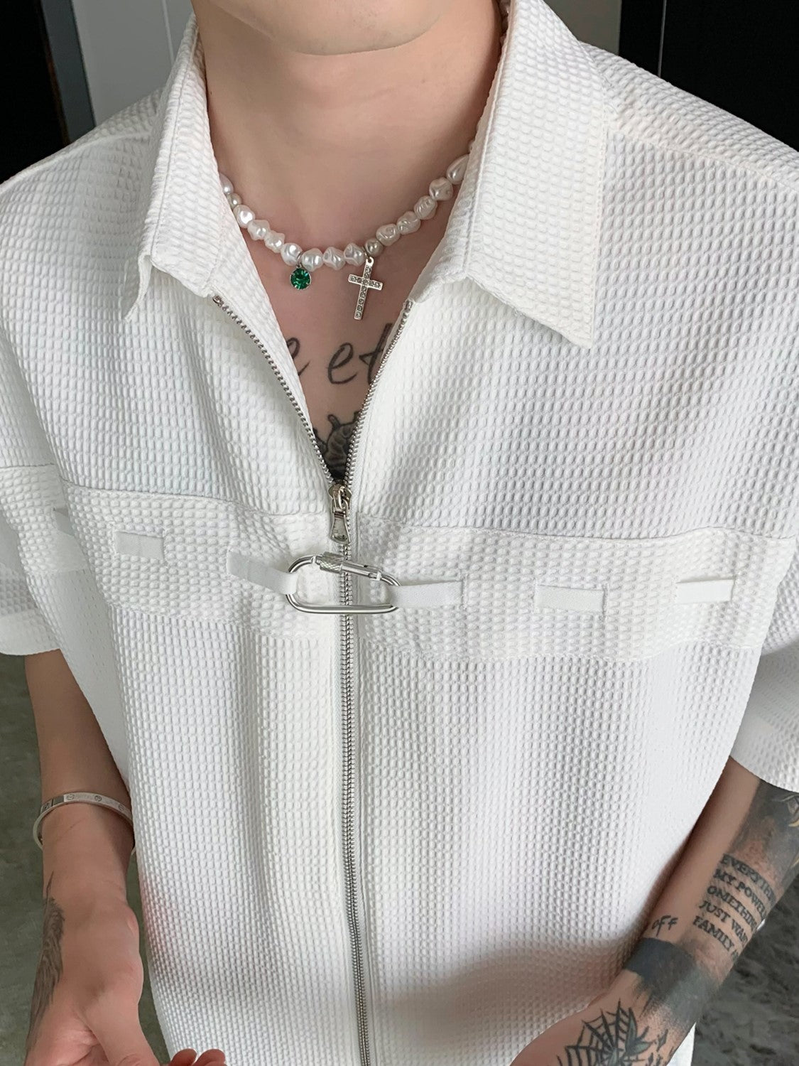 zipper trendy shirt M039