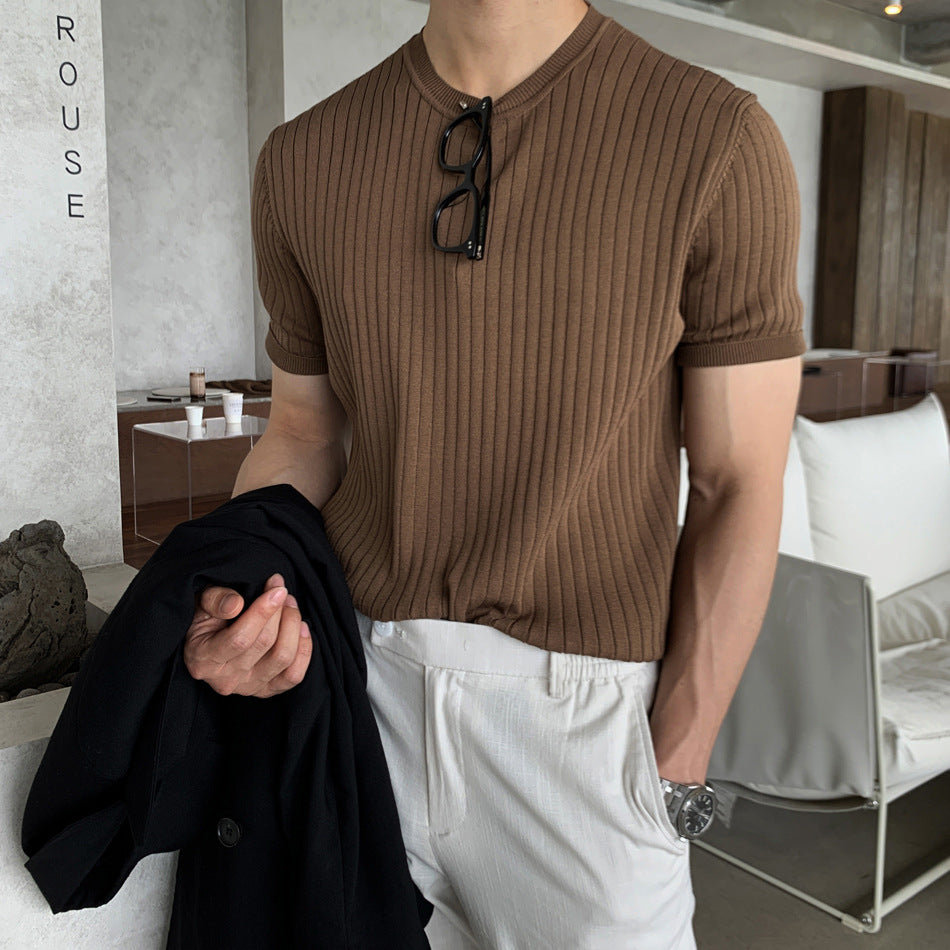 sleeved knit T-shirt M001