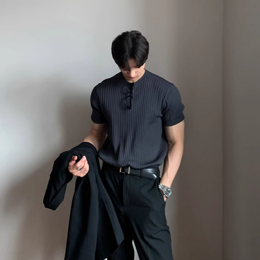 【累計販売数No.1】sleeved knit T-shirt M001