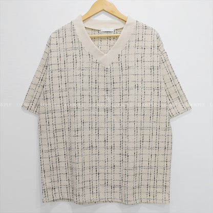 V-neck knit shirt M028