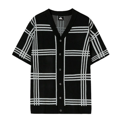 fashioned check cardigan M010
