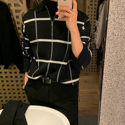 half zip knitwear M003