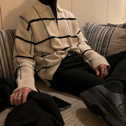 half zip knitwear M003